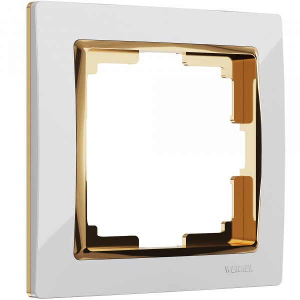 Рамка на 1 пост Werkel WL03-Frame-01-white-GD Snabb (белый/золото) - купить в Донецке