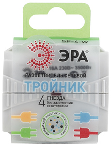 SP-4-W ЭРА Тройник 4гн, без заземл (белый) - купить в Донецке