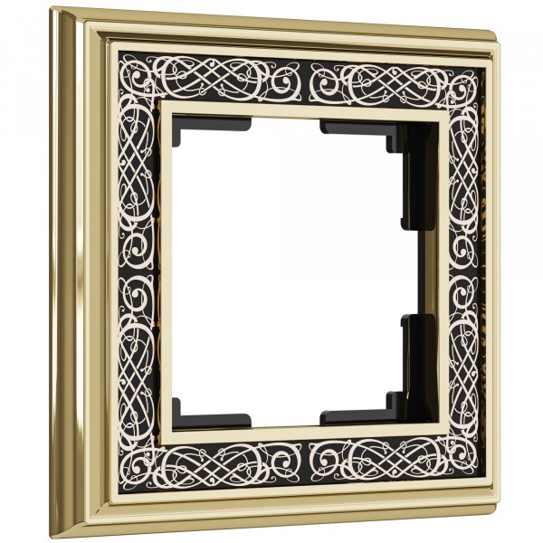 Рамка на 1 пост WL77-Frame-01 Palacio Gracia (золото/черный) - купить в Донецке